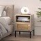 Costway 1/2 PCS Nightstand with Storage Home Boho Style Accent Table with Open Shelf